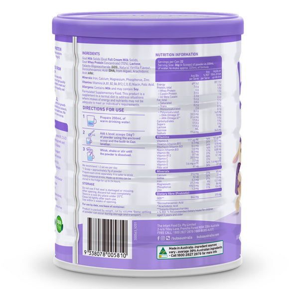 Bubs® Goat Milk Junior Nutrition Drink Stage 4