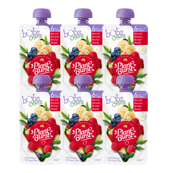 Bubs® Organic Berry and Banana Bircher Muesli - 6 pack