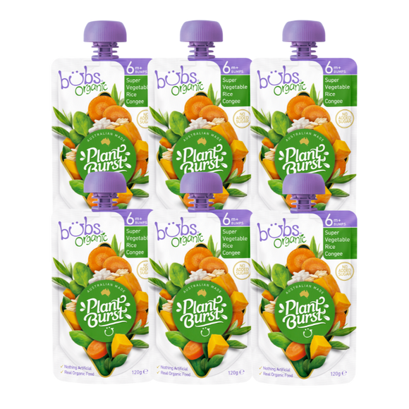 Bubs® Organic Super Vegetable and Rice Congee - 6 pack