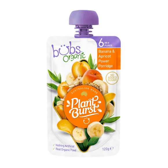 Bubs® Organic Banana and Apricot Power Porridge