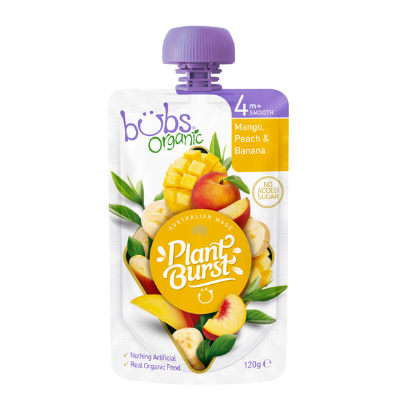 Bubs® Organic Mango, Peach, and Banana