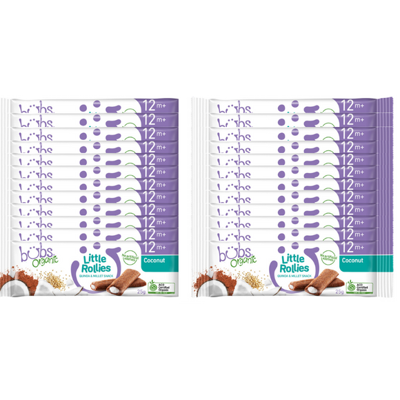 Bubs Organic Little Rollies Coconut & Raw Cacao - 24 Pack