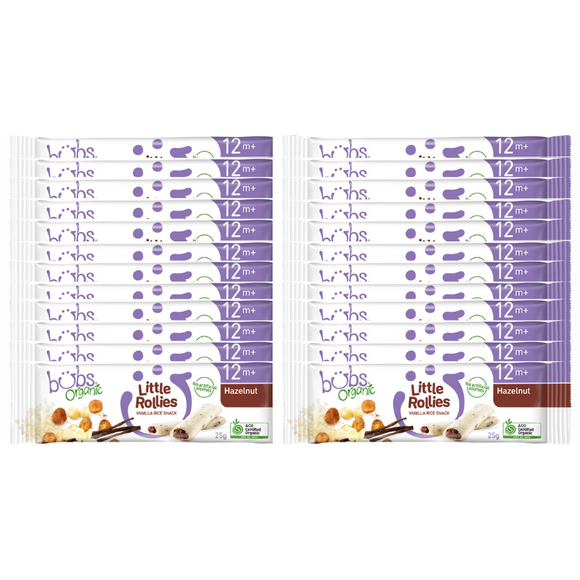 Bubs Organic Little Rollies Hazelnut - 24 Pack